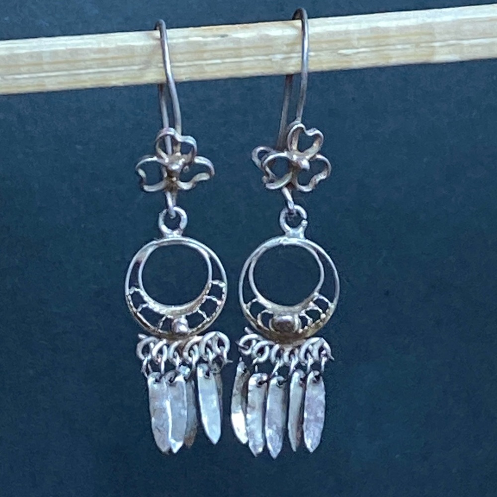 Dainty sterling silver dangle earrings